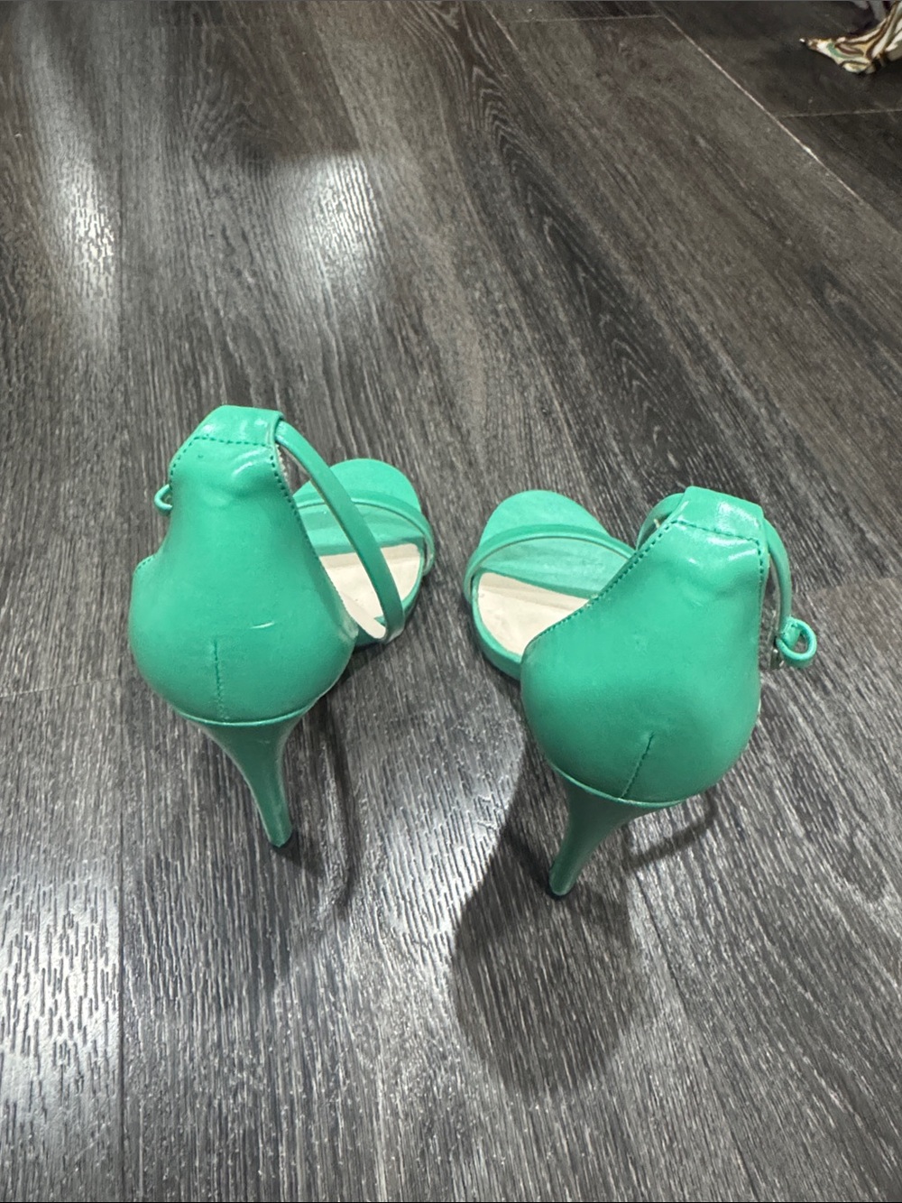 Zara Green Ankle-Strap Open-Toe Heels - Picture 5 of 5
